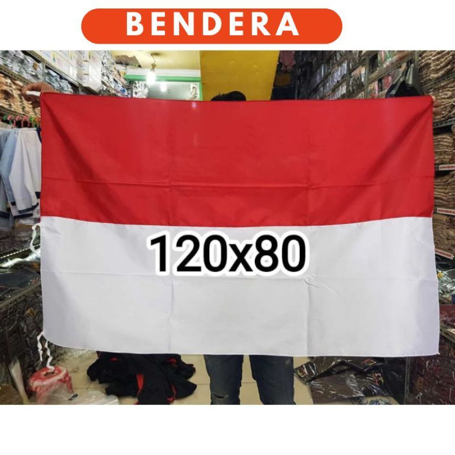 Bendera Merah Putih Biasa 120x80cm - samping