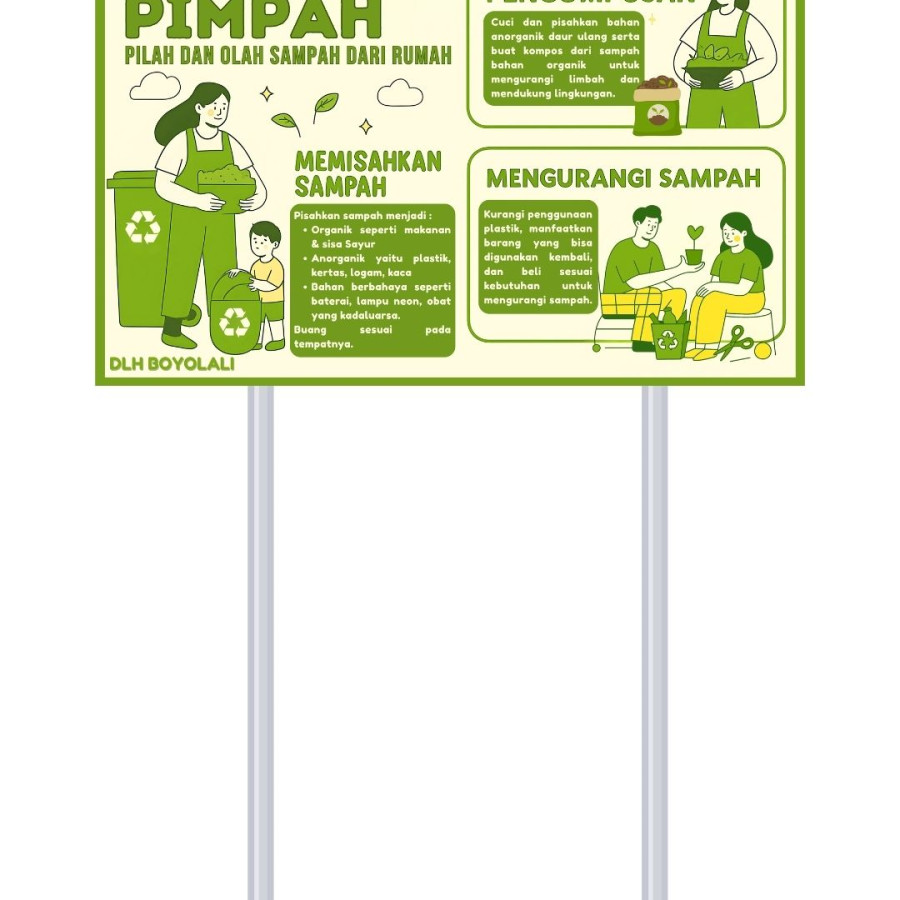 Papan Nama / Plang Himbauan Tiang Besi - depan