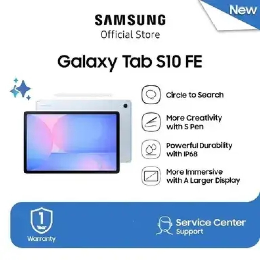 SAMSUNG Galaxy Tab S10 FE 5G - 8/128GB Include Keyboard dan Adaptor