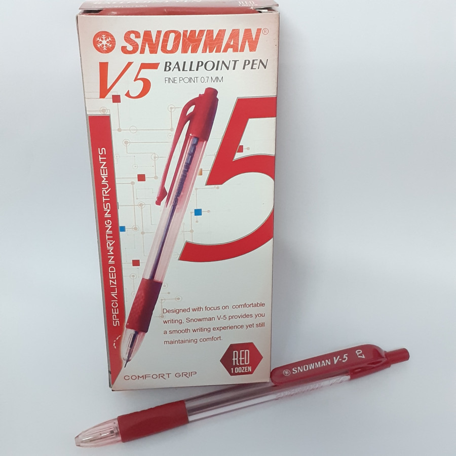 Bolpoint Snowman V5 Merah