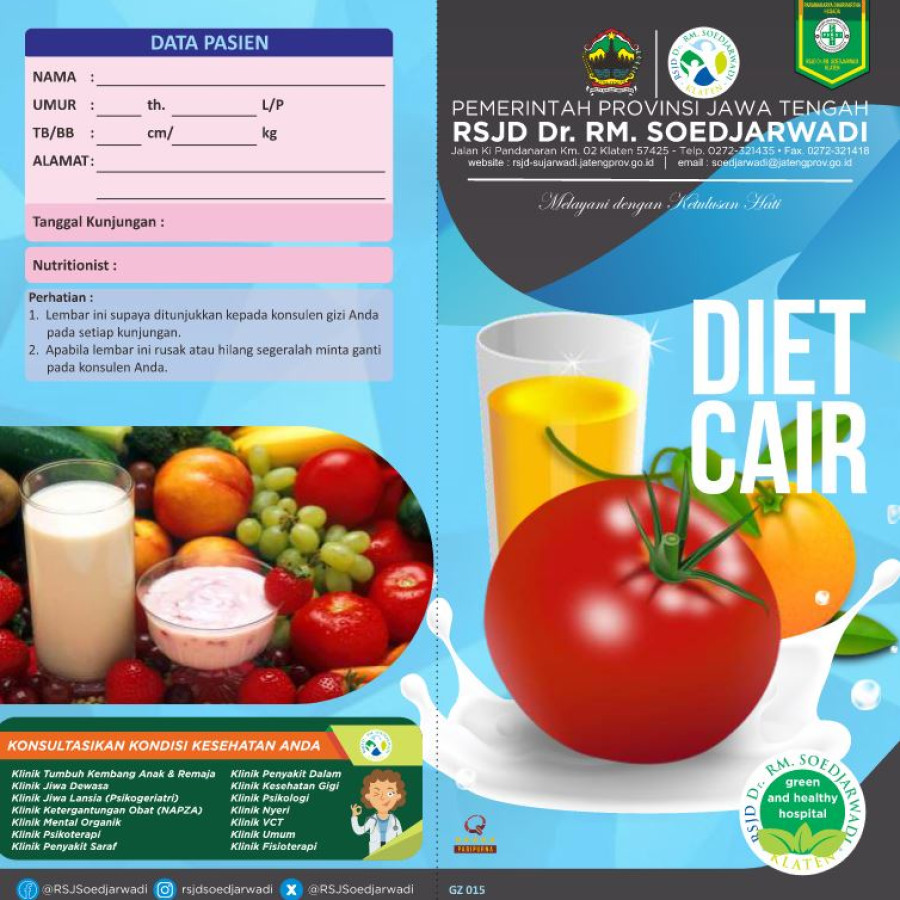 Brosur Lipat Diet  Cair - depan
