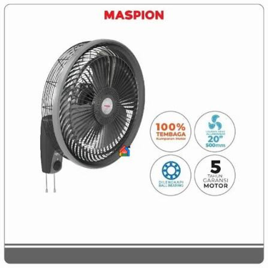 Kipas Angin Dinding Maspion Power Fan PW 2006 W (20 inch) / Wall Fan Maspion PW2006/ PW-2006 W - utama