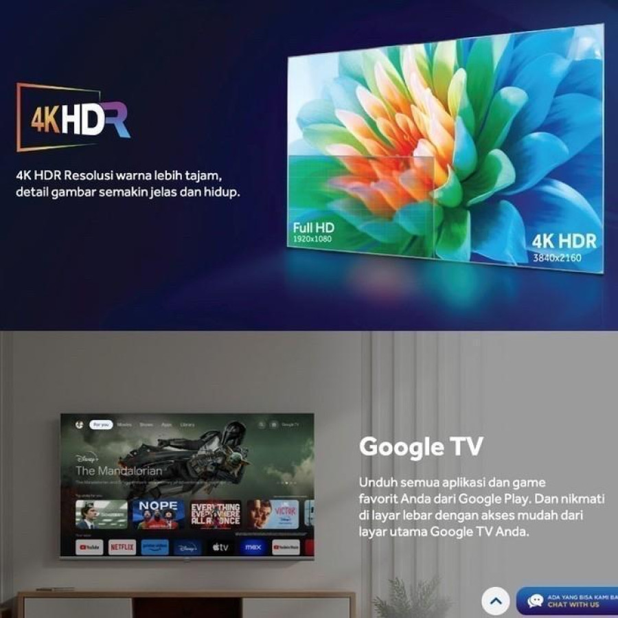 MERK AQUA TYPE AQT55S80EUX GOOGLE TV 4k - depan