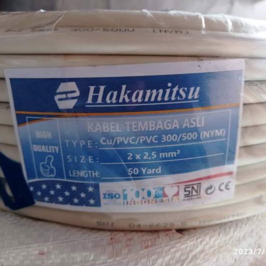 Kabel Listrik NYM Uk. 2 x 2.5 Mm Hakamitsu