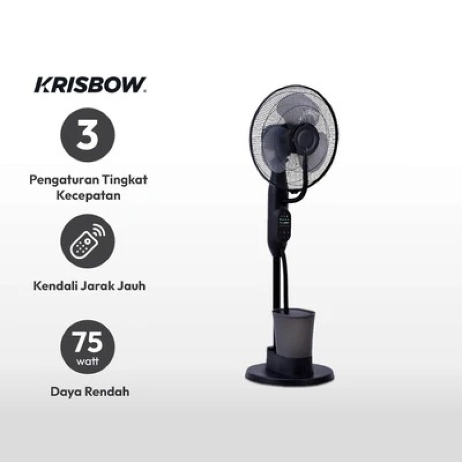 Krisbow 16 Inci Kipas Angin Lantai Uap 75 Watt - Hitam