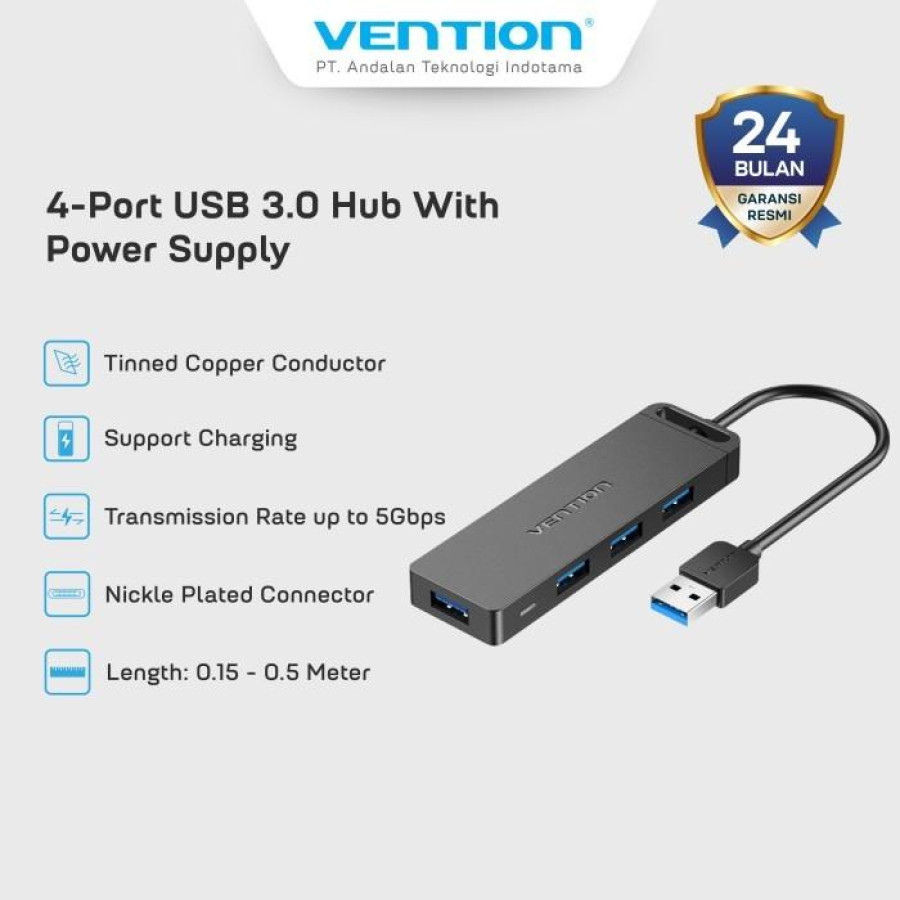 Vention Hub 4 in 1 USB 3.0 with Power Supply - CHL