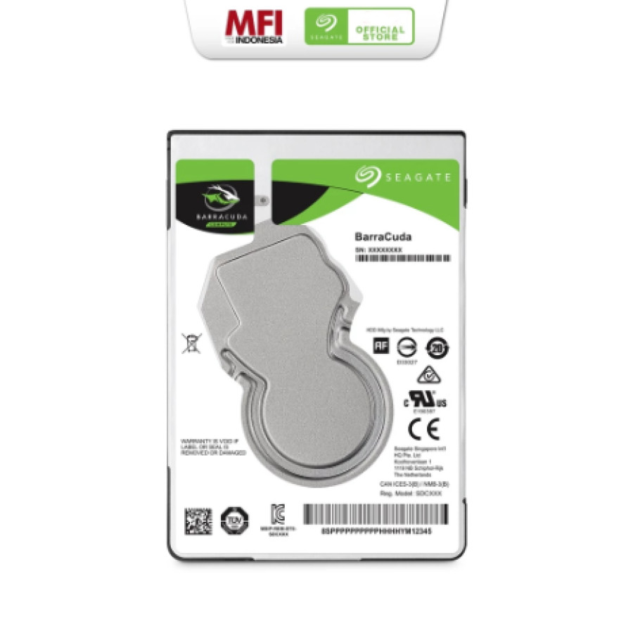 Seagate BarraCuda Harddisk Internal Laptop 1TB SATA 3.0 - depan