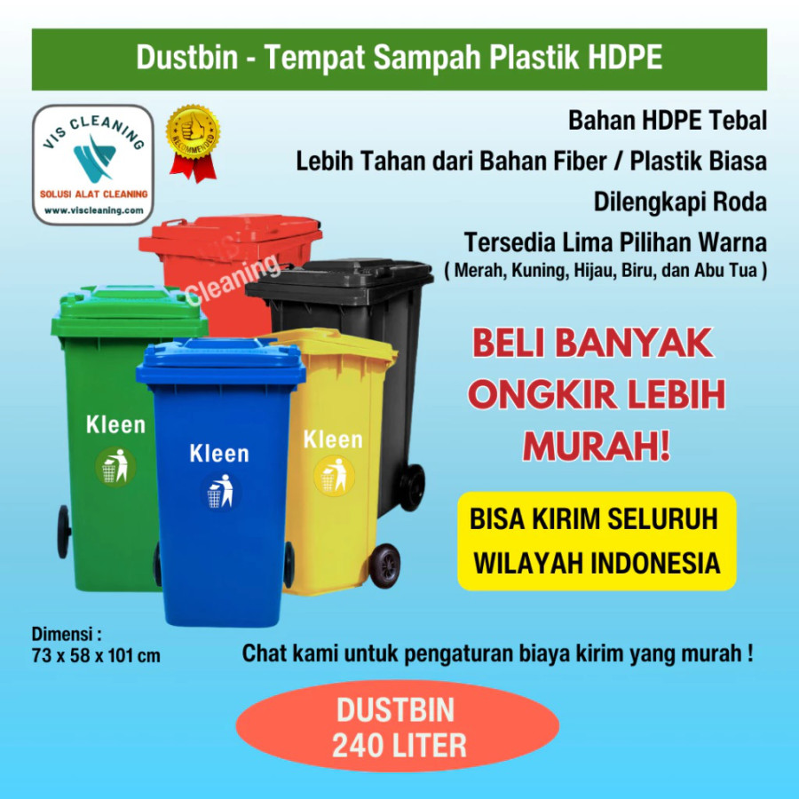 Tempat Sampah Plastik KLEEN 240 L