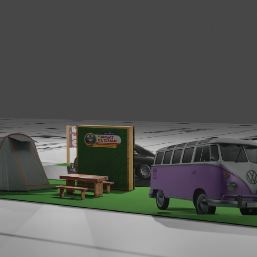 Dekorasi Booth Tema Forest - depan