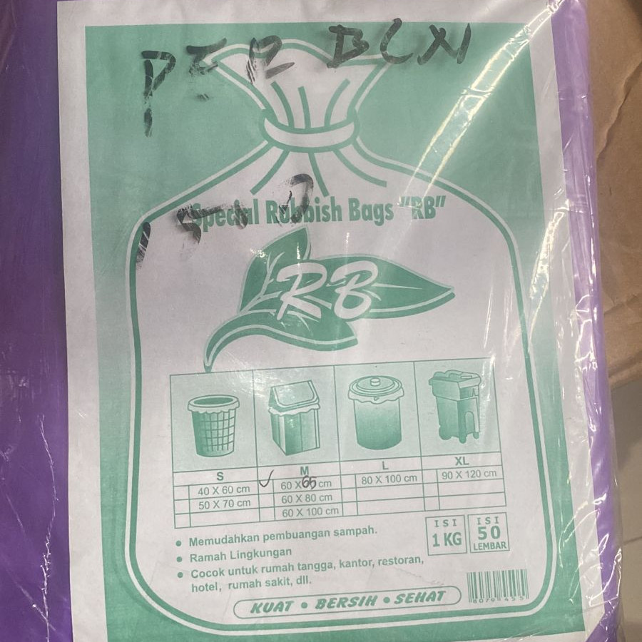 Plastik Sampah Ungu 60x65 - depan
