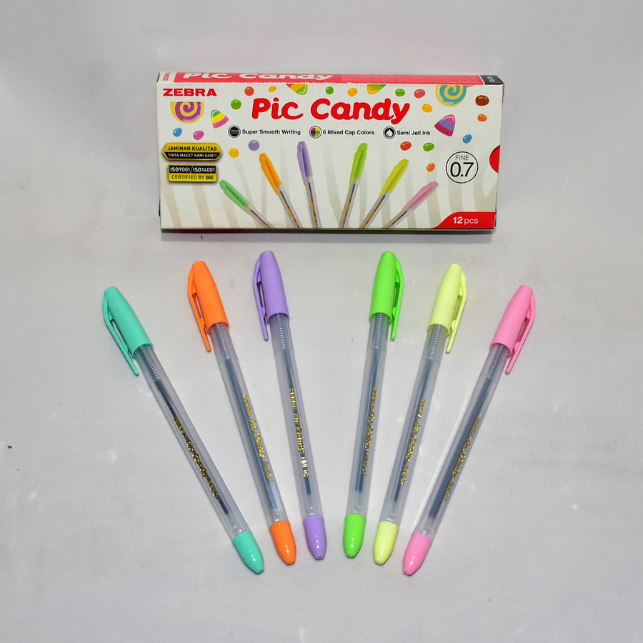 Ballpoint ZEBRA Pic-Candy 0,7mm Mix Color