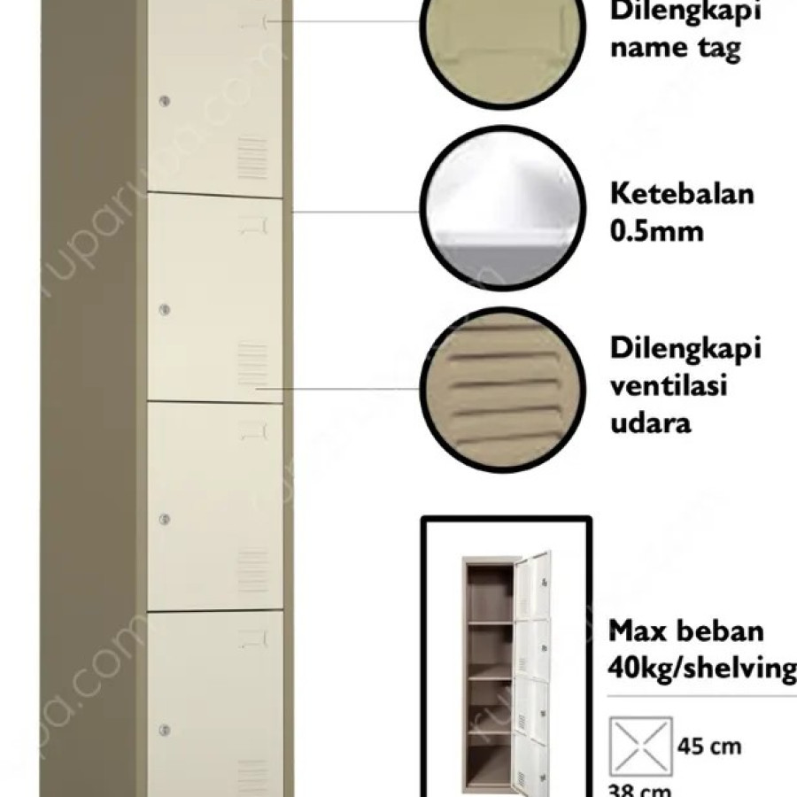loker 4 pintu - depan