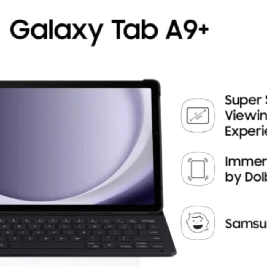 Tab Samsung A9+ 8/128GB + Keyboard Cover - depan