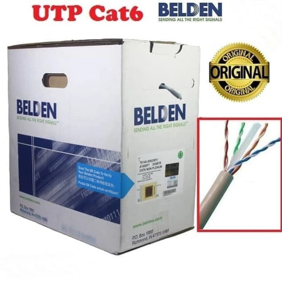 KABEL LAN UTP Cat6 BELDEN Made In USA 1 Roll Cat 6 Original