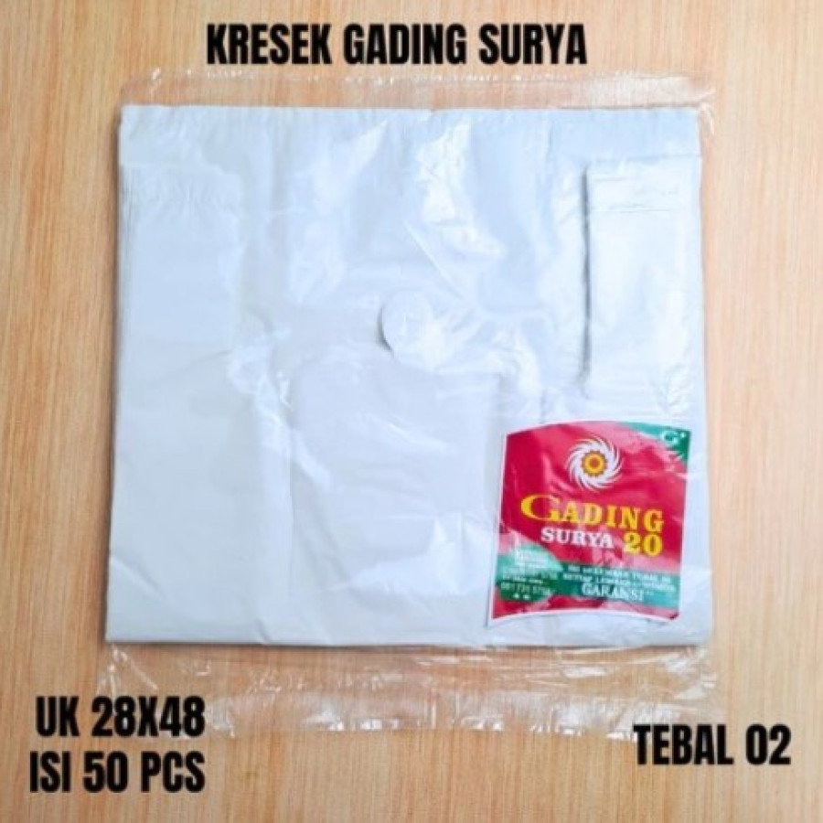 KRESEK GADING SURYA 28x48CM TEBAL 02 WARNA PUTIH