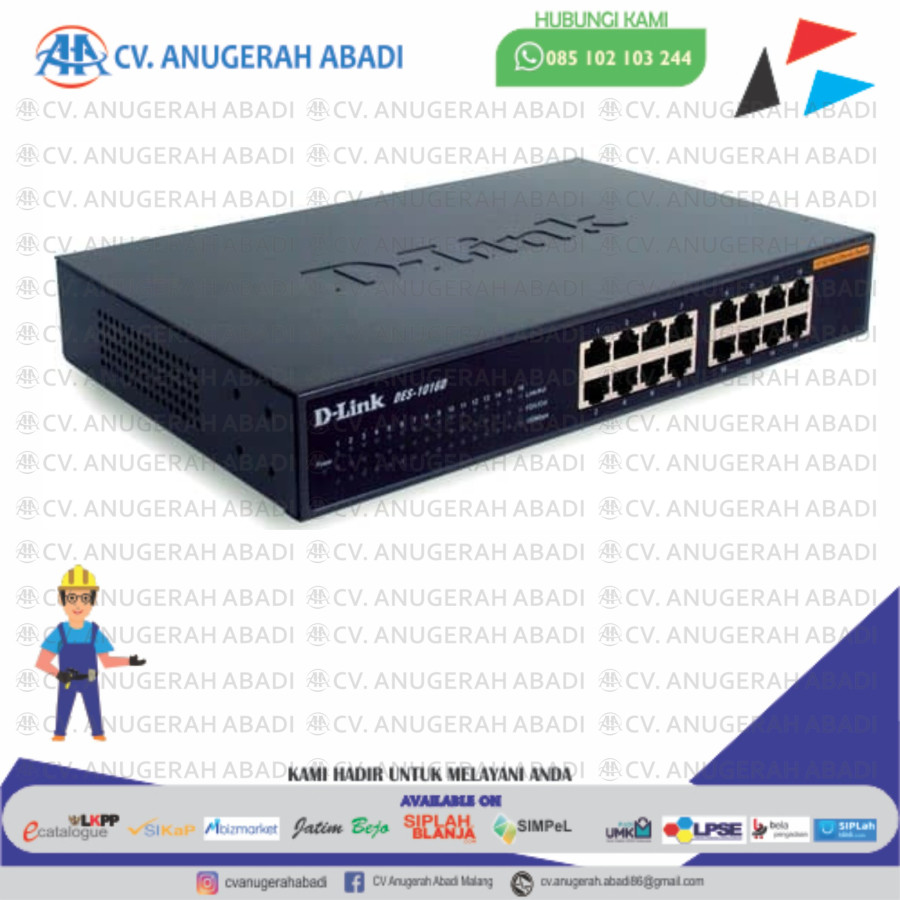 D-LINK DES1016D -  SWITCH 16 PORT BESI 10/100mbps