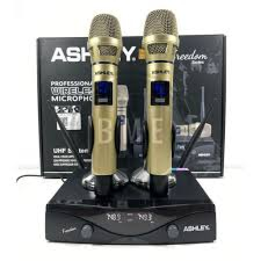 mic wireless clip on dua channel merk : ashley