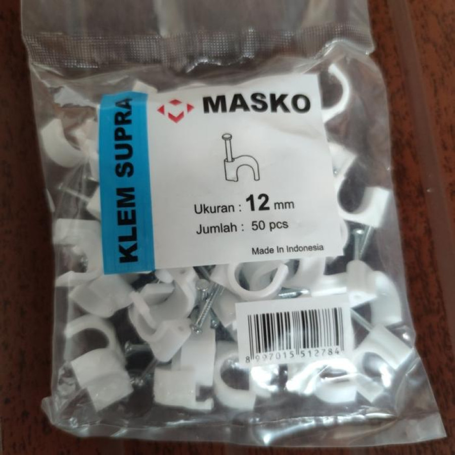 Klem Kabel 12mm Masko Paku Beton Asli