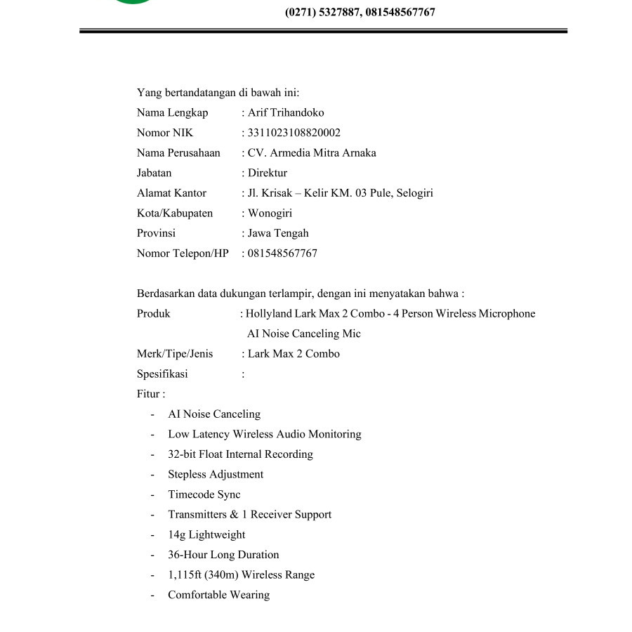 Hollyland Lark Max 2 Combo - 4 Person Wireless Microphone AI Noise - detail