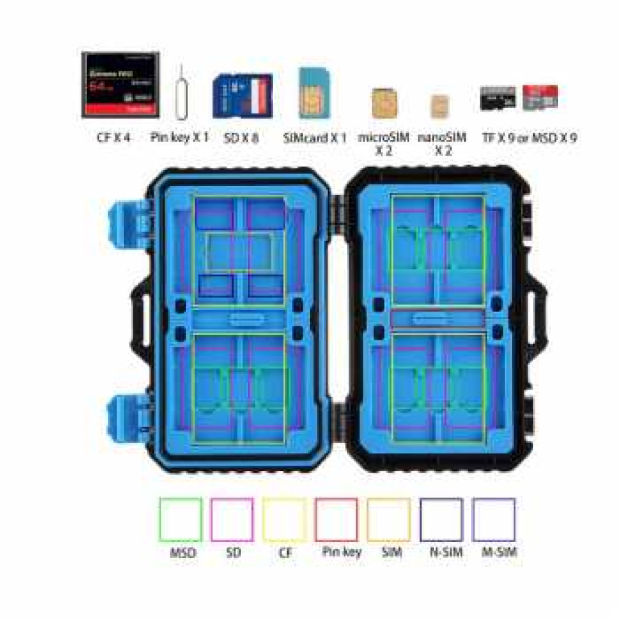 PULUZ Tas Kotak Penyimpanan Memory Card Waterproof - PU5002 - Black - depan