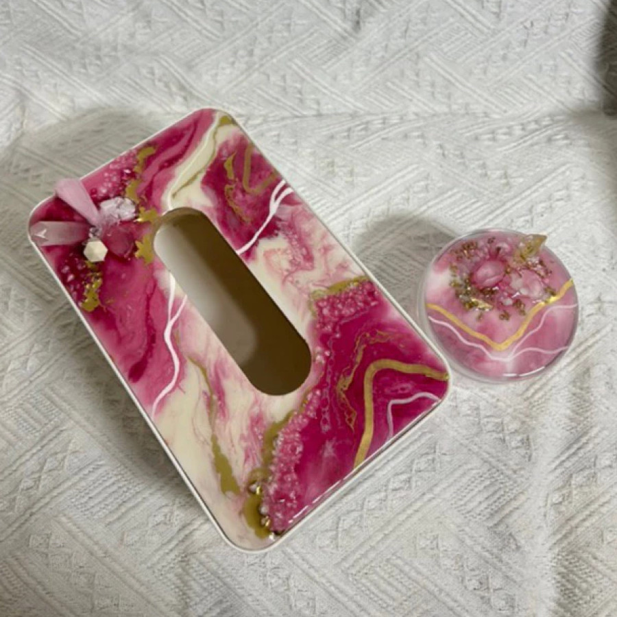Cinderamata / Souvenir Wadah Tisu Resin Custom - depan