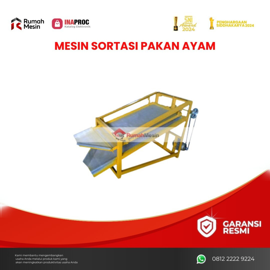 MESIN SORTASI PAKAN AYAM - depan