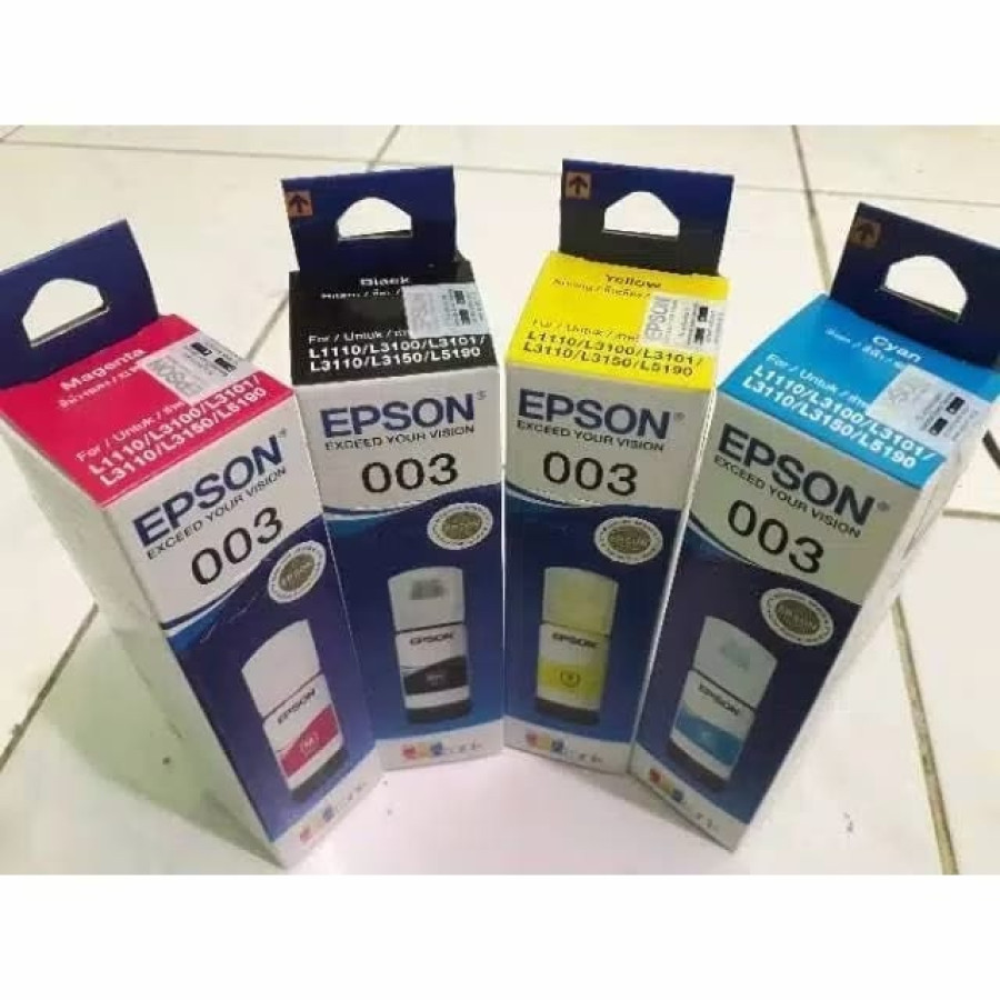 Refill Tinta Epson (Cyan, Magenta, Yellow, No .003, Uk. 65 mL)