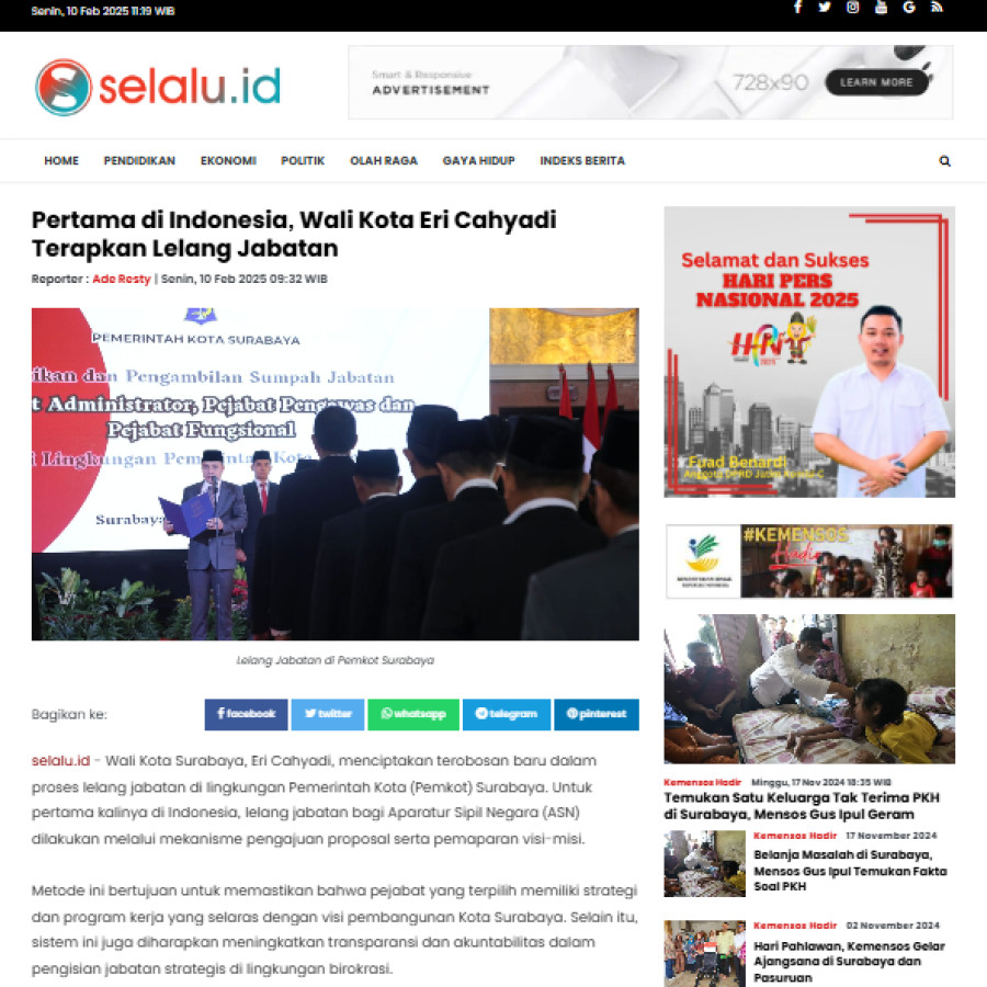 Publikasi Iklan Ucapan Media selalu.id - depan
