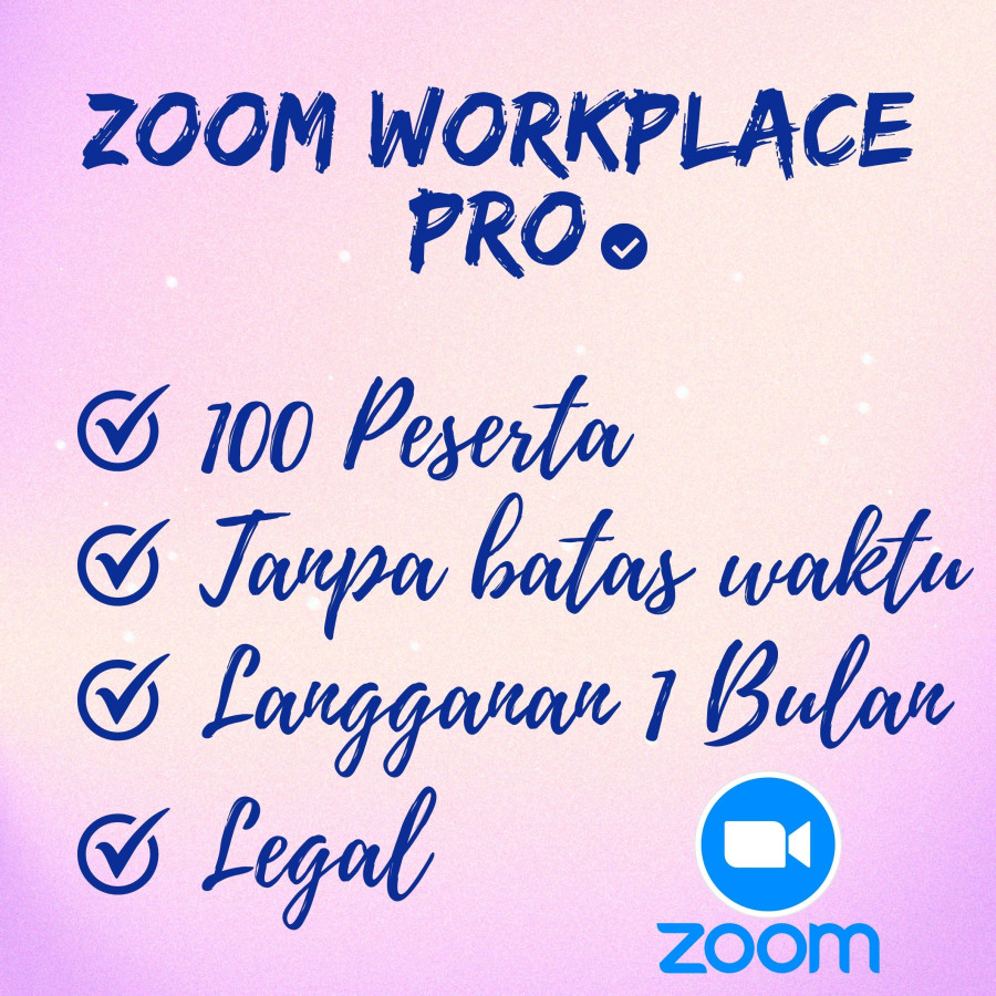 Langganan Zoom Workplace Pro 100 Peserta 1 Bulan