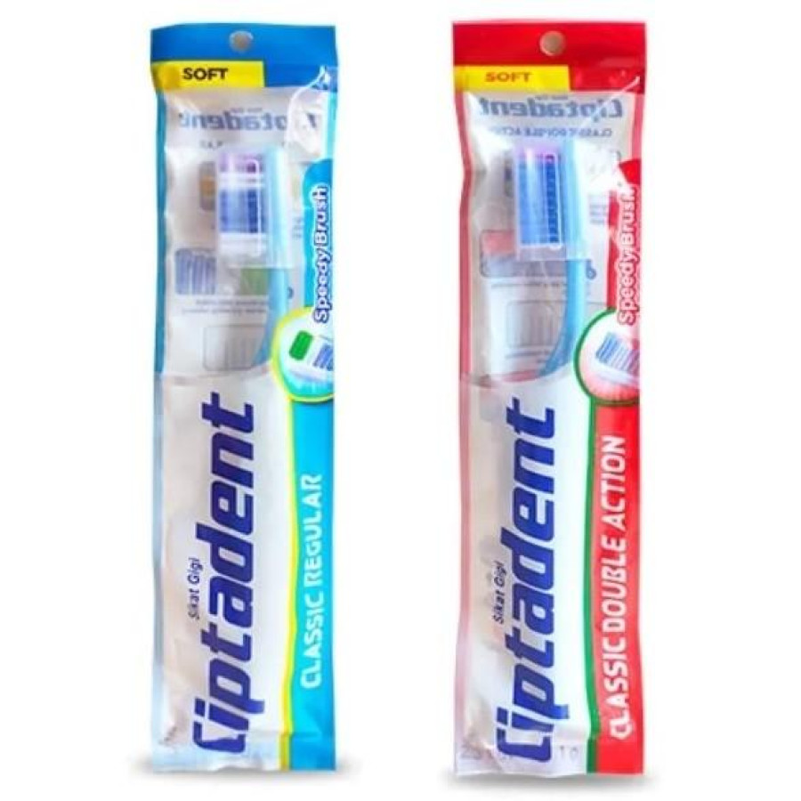 CIPTADENT SIKAT GIGI SINGLE CLASSIC DOUBLE ACTION REGULER SOFT MEDIUM
