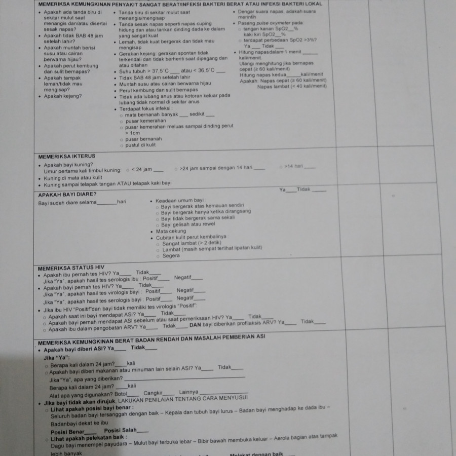 Blangko Kunjungan Kader