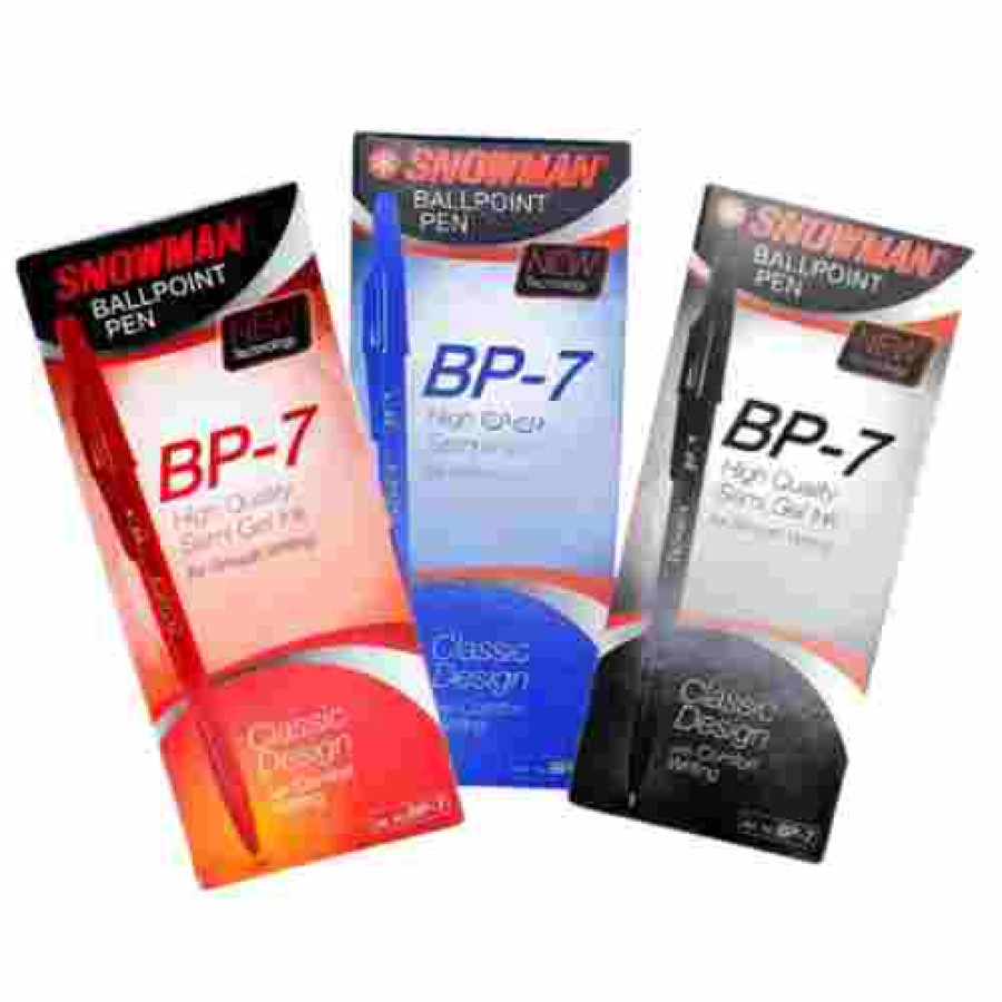 Bolpoint Hitam / Merah / Biru Snowman - utama