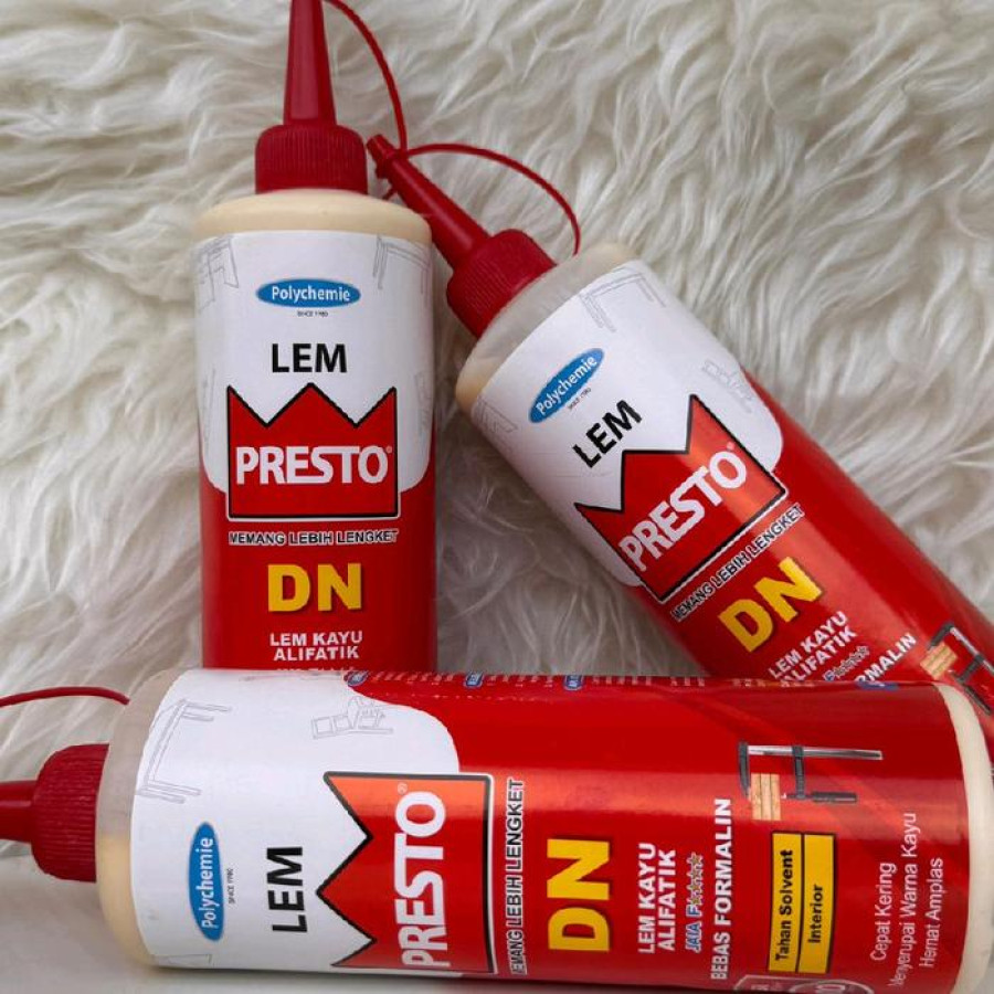 Lem Kayu Presto DN 600gram Lem Perekat Kayu Super Alifatik Bebas Formalin Tahan Solvent Interfere - depan