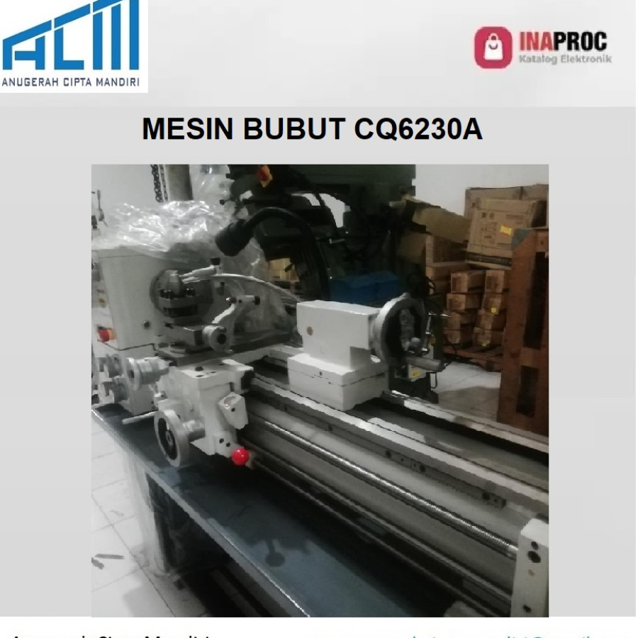 MESIN BUBUT BESI / LATHE MESIN CQ 6230A - samping
