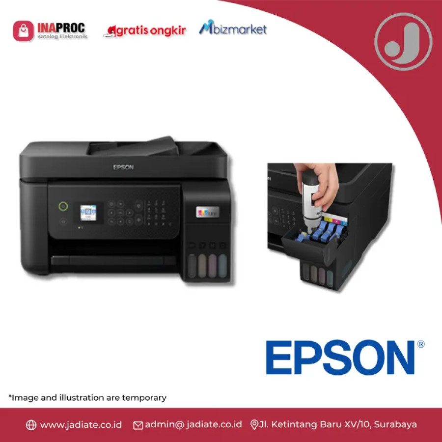 Epson L5290 Printer Ecotank Multifungsi Print Scan Copy Fax Wifi - depan