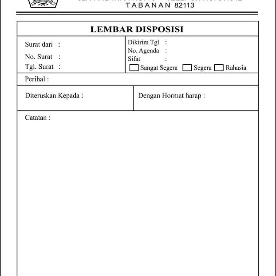 Cetak Disposisi - samping