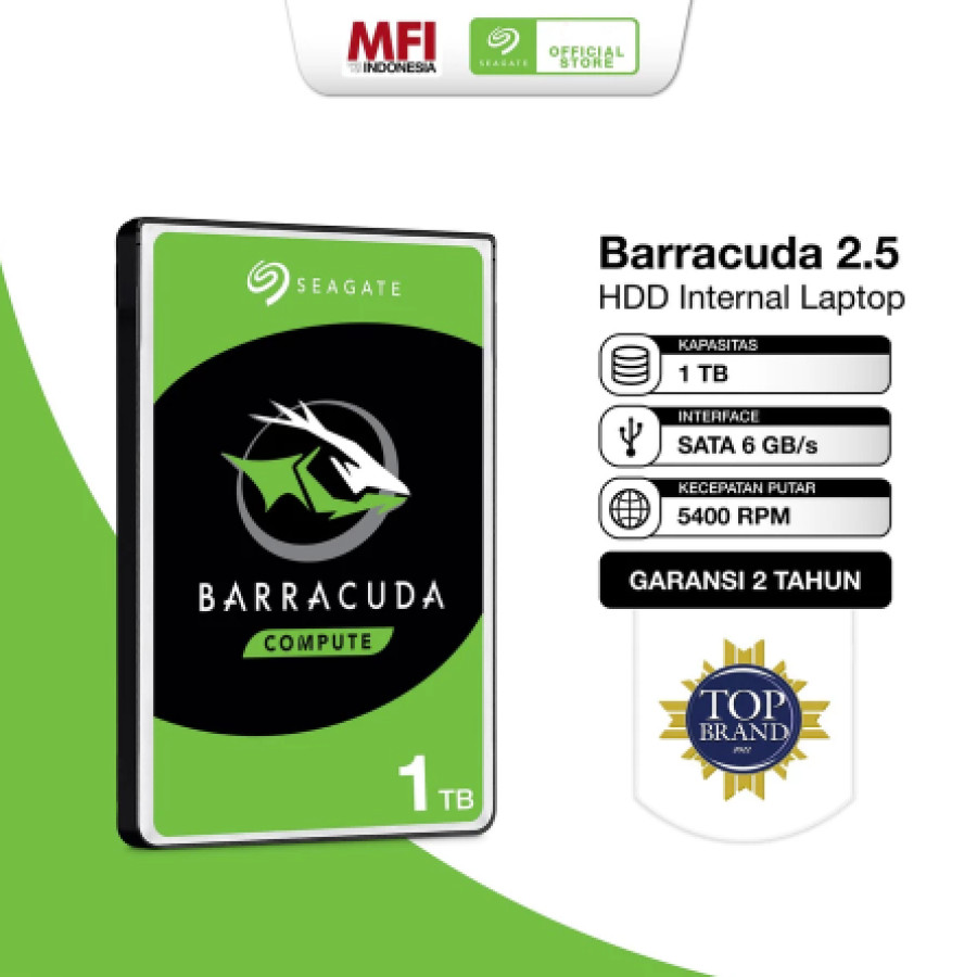 Seagate BarraCuda Harddisk Internal Laptop 1TB SATA 3.0 - utama