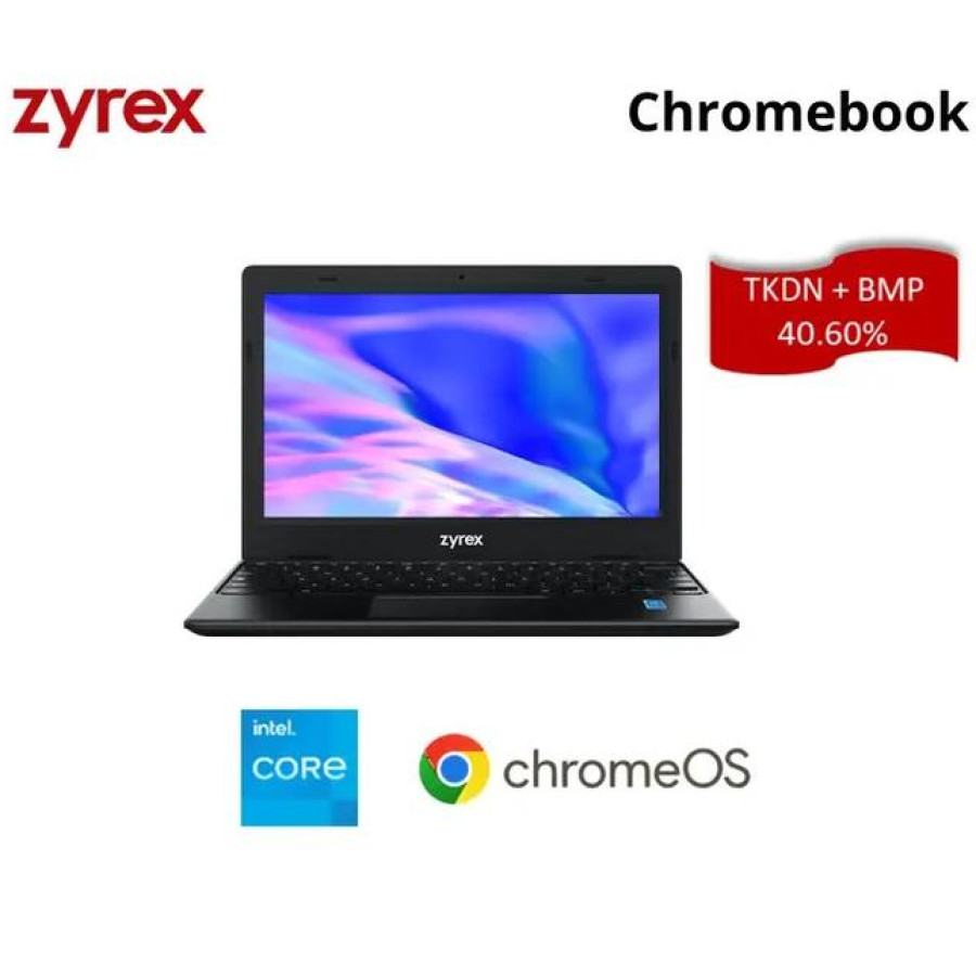 Zyrex Chromebook M432-2 Intel N4500 4GB/32GB 11.6"Inch Chrome OS - TKDN - utama