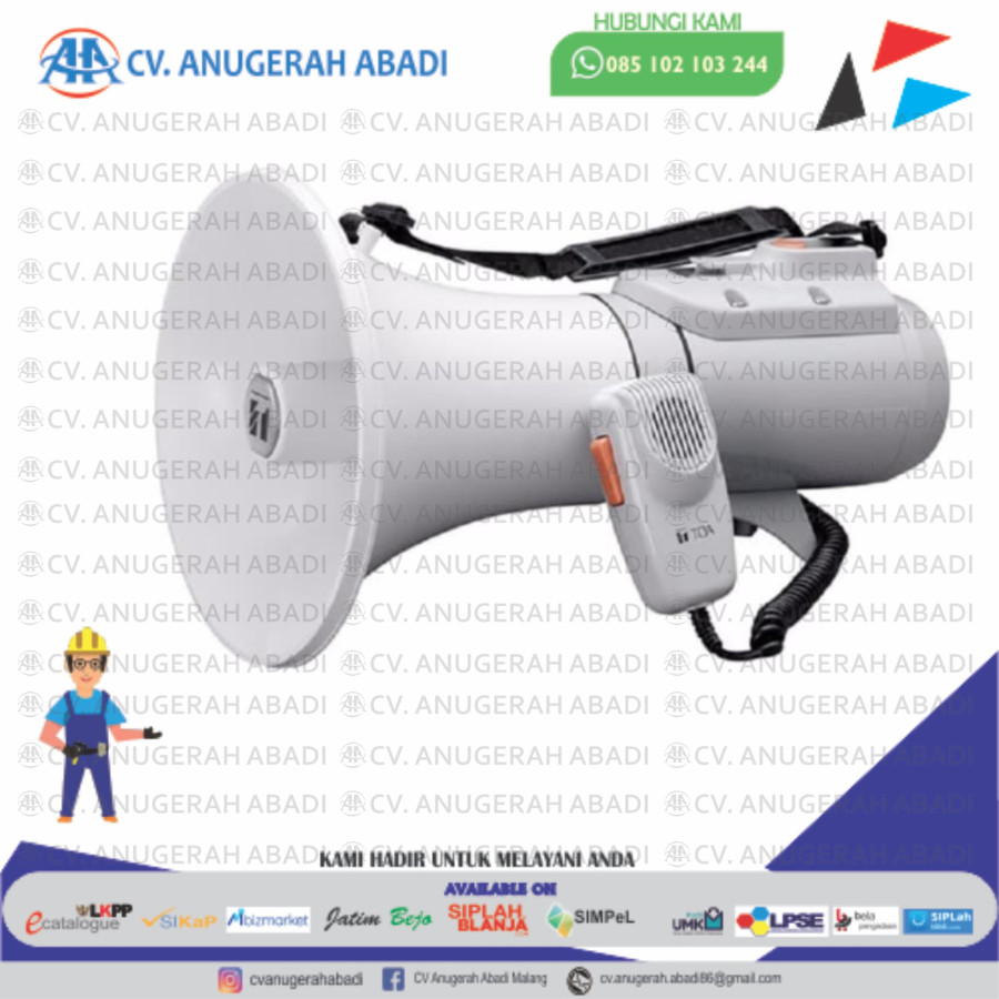 TOA ZR-2015S/W MEGAPHONE/SPEAKER 15 W WITH SIRINE/WHISTLE