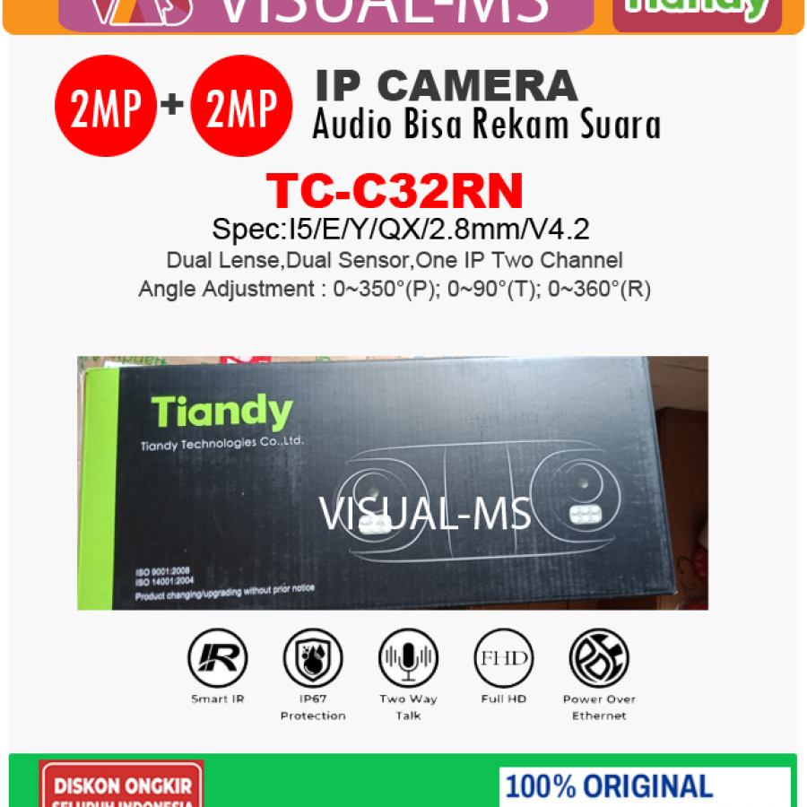 Tiandy TC-C32RN Dual Camera Dual Dual Sensor 2MP Fixed IR Bullet Camera - detail
