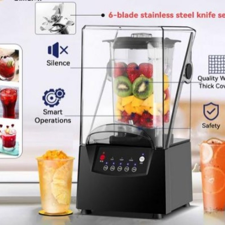High Speed ​​Silent Blender 2600W Silent Noise Reduction Hood digunakan untuk jus smoothie