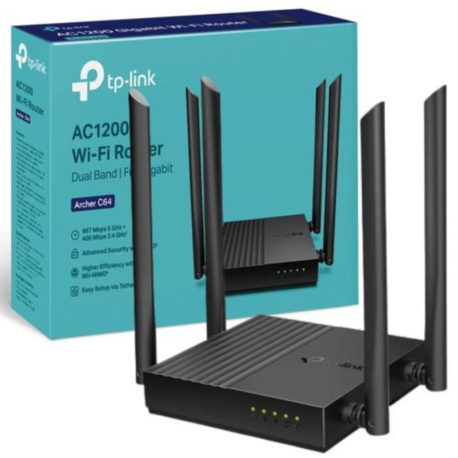 TP-Link Archer C64 AC1200 Wireless MU-MIMO WiFi Router - utama