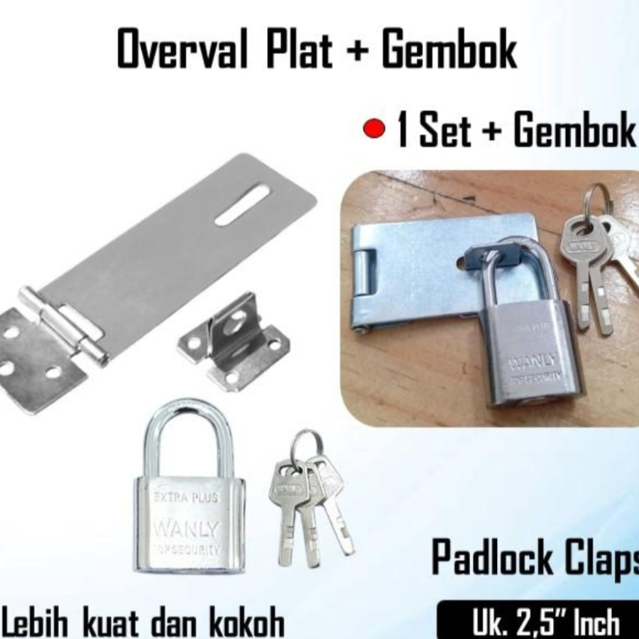 Set Overval plat + gembok 30mm - detail