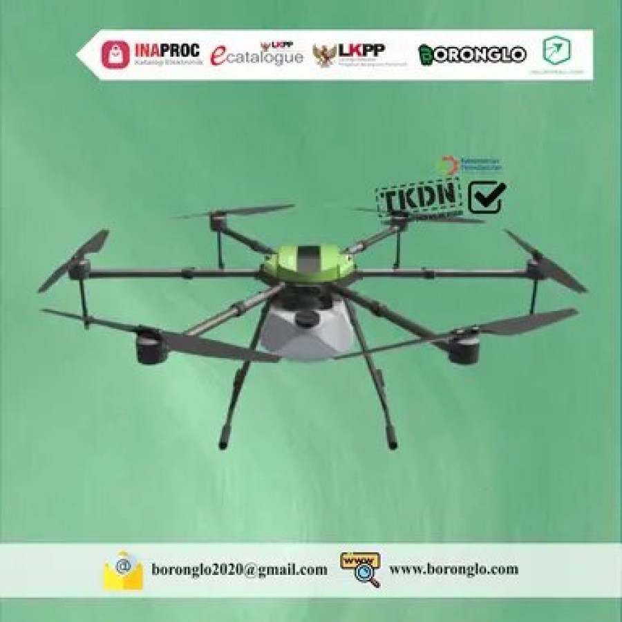 FDS - Paket Drone Pertanian Sprayer 22 liter dan Spreader, 1 Set Batrai + Charger