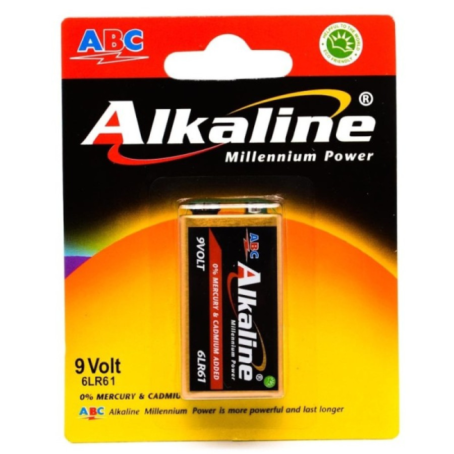 Baterai Kotak Alkaline 9V batre ABC Alkaline 6LR6 1 kotak isi 12 cards