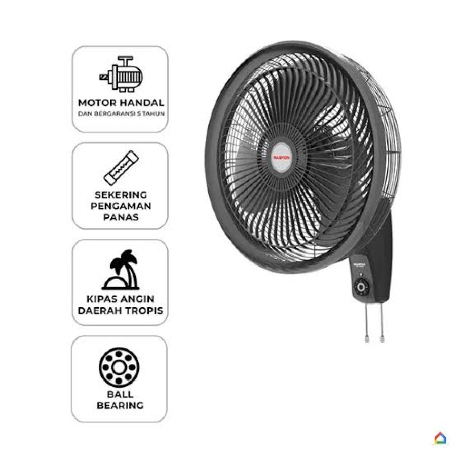 Kipas Angin Dinding Maspion Power Fan PW 2006 W (20 inch) / Wall Fan Maspion PW2006/ PW-2006 W - depan
