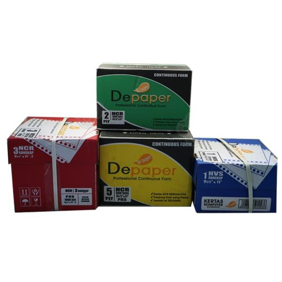 Continuous Form  DePaper  3 Ply PRS / 9.5" X 11 " : 2 (Bagi 2) - K2 FULL - depan