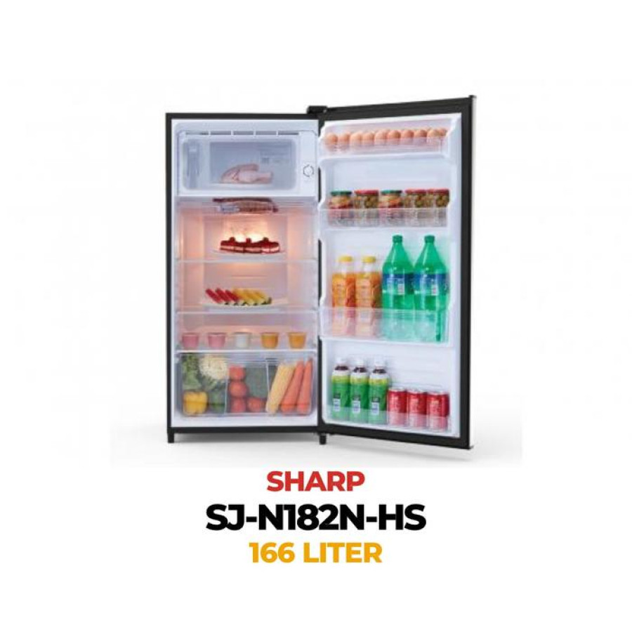 KULKAS 1 PINTU SHARP SJ-N182N-HS - depan