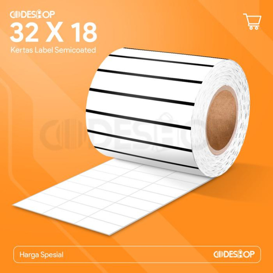 Label Barcode 32 x 18mm Black Mark - samping