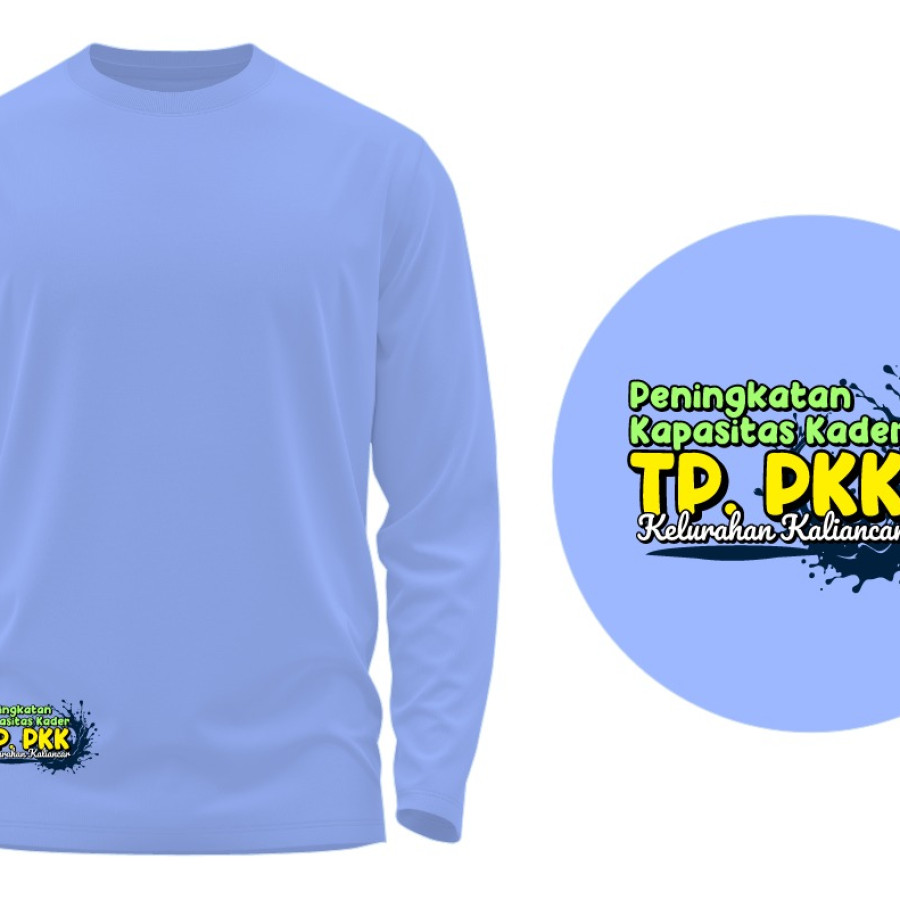 katun combed 24s Biru Muda sablon kanan bawah